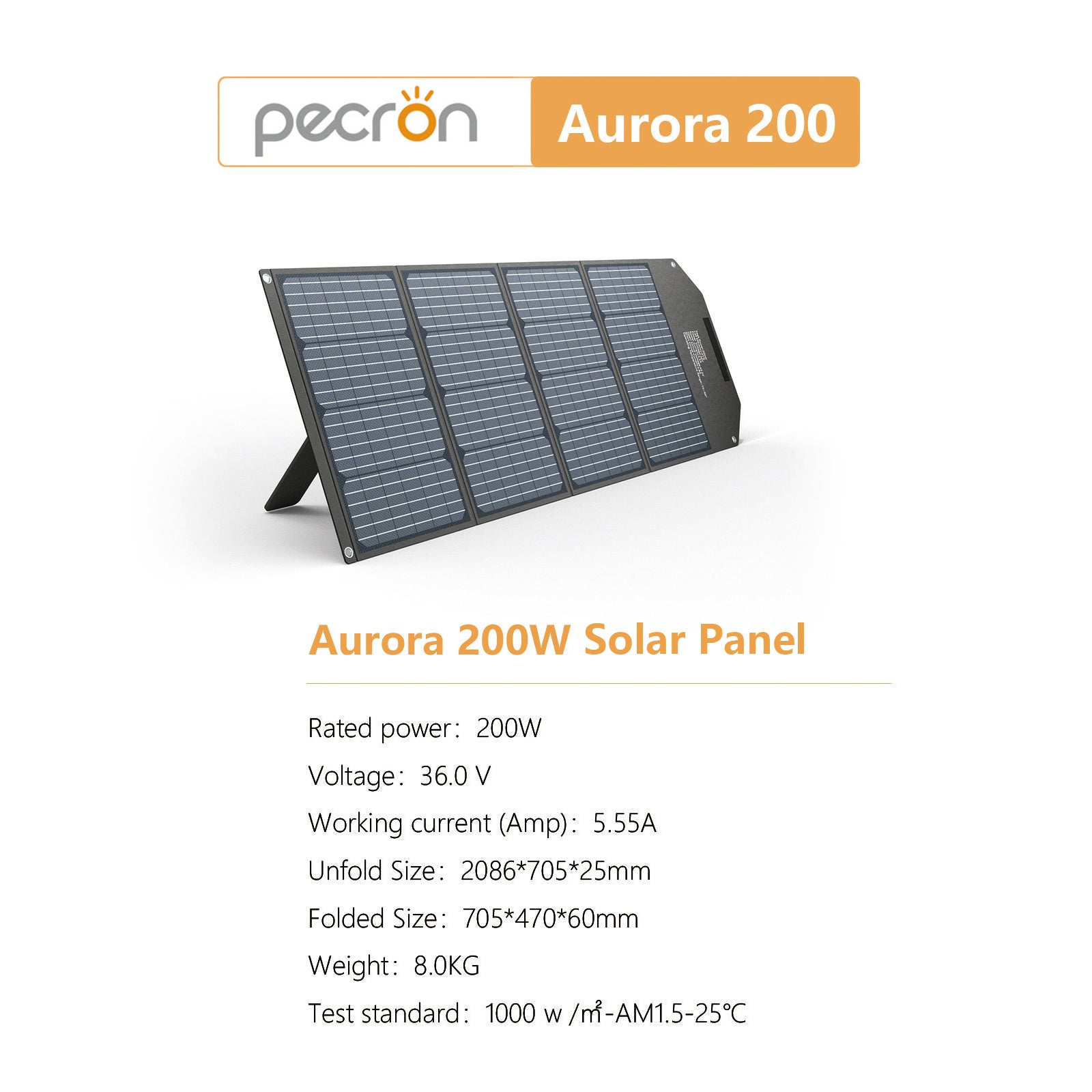 PECRON 200W Solar Panel Portable 36V